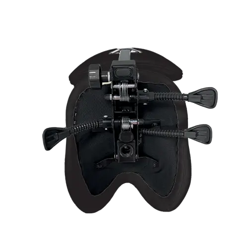 SADDLE 21, pracovní židle sedlová, ekokůže černá